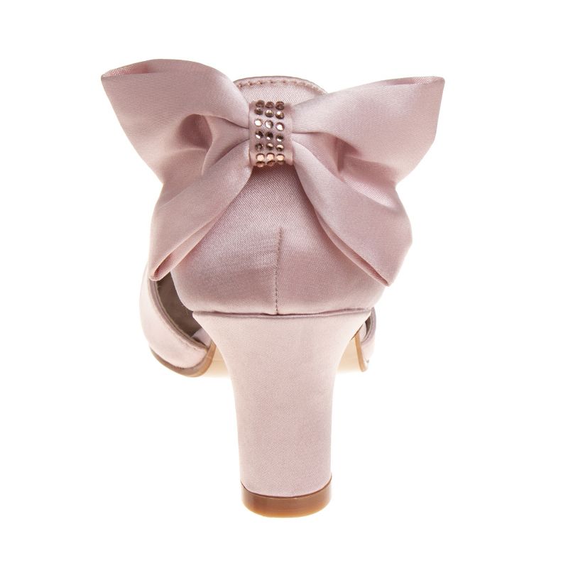 Badgley Mischka Girls' Wedding Shoes Back Bow With Hook and Loop- Perfect for Parties, Weddings, and Special Occasions (Little Kid/ Big Kids), 4 of 7