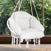 VEVOR Hanging Hammock Swing Chair, Macramé Hanging Chair with Cushion and Mounting Hardware, Cotton Rope Swing Chair, 264 lbs Capacity, White - 2 of 4