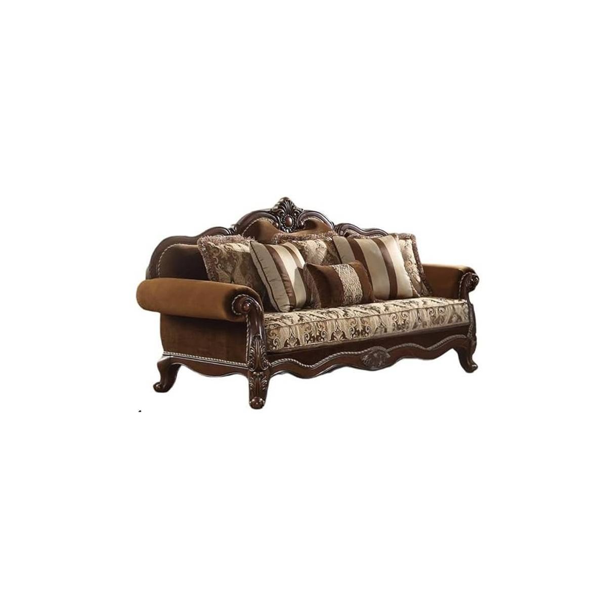 89" Jardena Sofa: Rolled Arms, Queen Anne Legs, Nailhead Trim - Acme Furniture