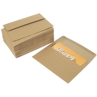 Natural Brown Recycled Kraft A7 Invitation Envelopes, 5 ¼ x 7 ¼, 100-Pack