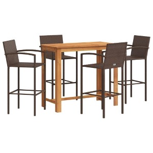 vidaXL Garden Bar Set Brown - 4 Piece - 1 of 4