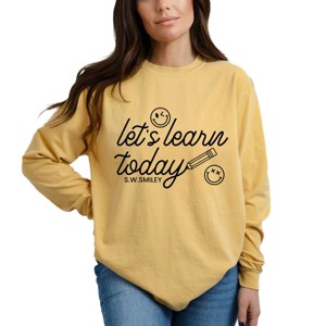 Simply Sage Market S.W.Smiley Let's Learn Today Pencil Garment Dyed Long Sleeve - 1 of 4