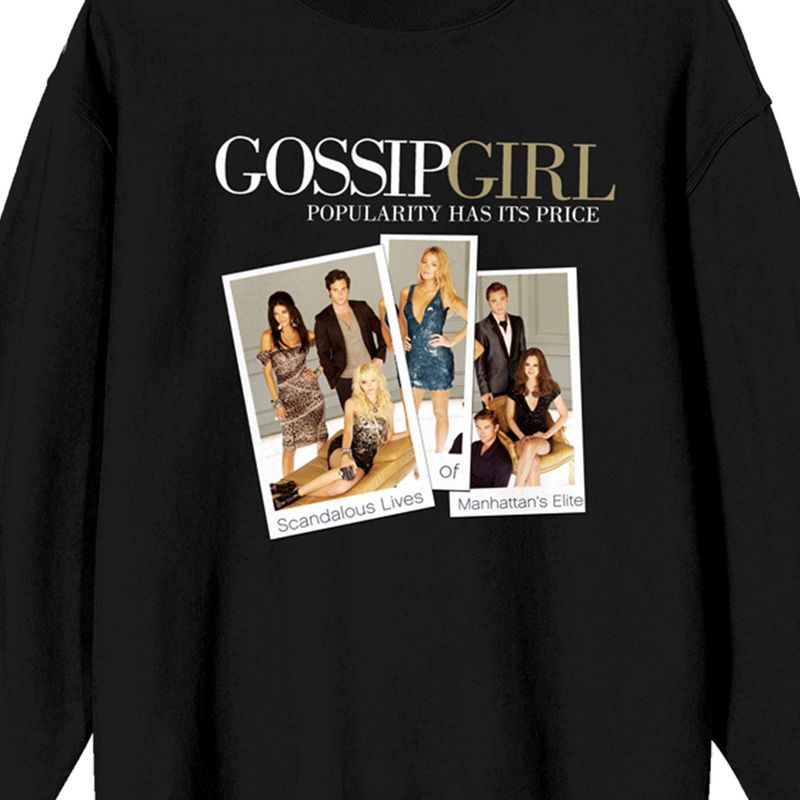 Gossip Girl Pictures of Characters Women's Black Long Sleeve Sweatshirt, 2 of 4