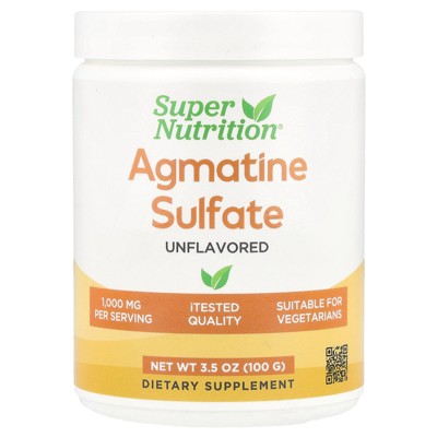 Super Nutrition Agmatine Sulfate, Unflavored, 3.5 oz (100 g)