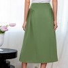 Women's Elegant Olive Green Flowy Maxi Skirt - Cupshe - 4 of 4