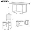 6-Piece Dining Table Set for 6, 60" Wooden Kitchen Table with 4 Chairs & Bench, Solid Rubberwood Frame, Perfect for Dining Room & Kitchen - 4 of 4