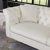 Standard Velvet Tufted Scroll-Arm Chesterfield Stanford Loveseat with Plush Multi-Density Foam Cushions and Premium Craftsmanship - 2 of 4