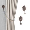 Unique Bargains Curtain Holdbacks Fan Hooks Zinc Alloy 3.86"x1.97" 1 Pair - 2 of 4