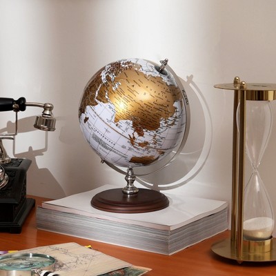 Tabletop Decorative World Globe on Wood Base-11"