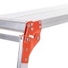 FURNIinspire Ladders Work Platform Aluminum Portable Bench Folding Ladder, Household Step Stool Ladder Foldable, Silver, 52.76"*16.14"*19.69" - 4 of 4