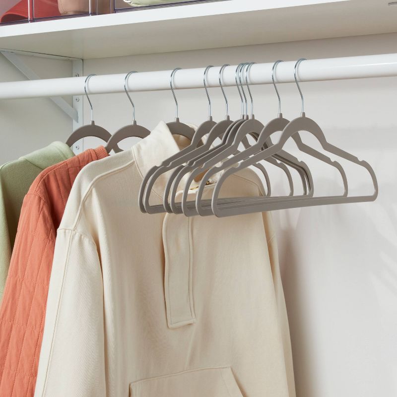 10pk Thin Plastic Hangers Gray - Brightroom&#8482;, 2 of 5