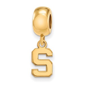 Black Bow Jewelry 14k Yellow Gold Plated Sterling Silver Michigan State Spartans NCAA Bead Charm - 1 of 3