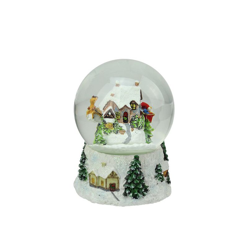 Northlight 6.75" Musical and Animated Santa and Reindeer Rotating Christmas Water Globe, 2 of 4