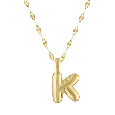Junior Jewels 14K Gold Over Sterling Silver Initial Bubble Necklace