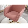TOBILI Fabric Material Adjustable Height 360 Revolving Home Office Chair With Gold Metal Legs And Universal Wheel For Indoor,Pink - 4 of 4
