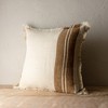 Hand Woven Brown Striped Throw Pillow Jute & Cotton With Polyester Fill by Foreside Home & Garden - 2 of 4