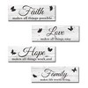 Wooden Plaque Set - 4PCS Farmhouse Hanging Signs with Family, Love, Faith, Hope, and Butterfly Designs - 2 of 4