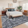 Acekool 6x9 Washable Area Rug, Soft Low Pile Non-Slip Geometric Accent Carpet, Foldable, Red for Bedroom, Dining Room, Nursery - 3 of 4