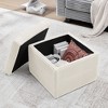 hyleory Corduroy Square Storage Ottoman with Lift Off Top - 3 of 4