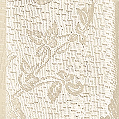 Beige Floral Lace Rod Pocket Sheer Valance