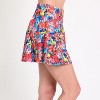 Calypsa Women's High Waisted Chlorine Resistant Flowy Swim Skirt With Attached Shorts - 3 of 4