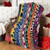 1pc Creative Striped Graphic Print Flannel Blanket, Aesthetic Comfort Warm Nap Blanket, Home Decoration, Christmas Gift. - 2 of 4