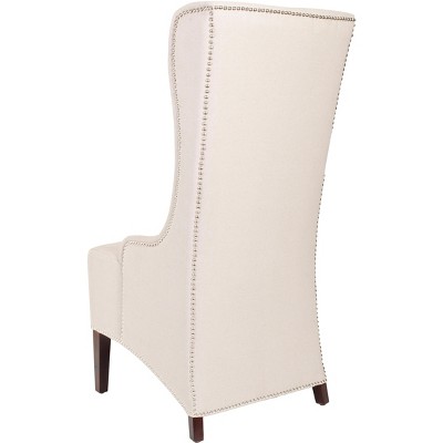 Beige Linen High Back Parsons Side Chair
