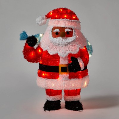 32" Tinsel Santa Novelty Sculpture Light with 4 Interchangeable Faces - Wondershop™