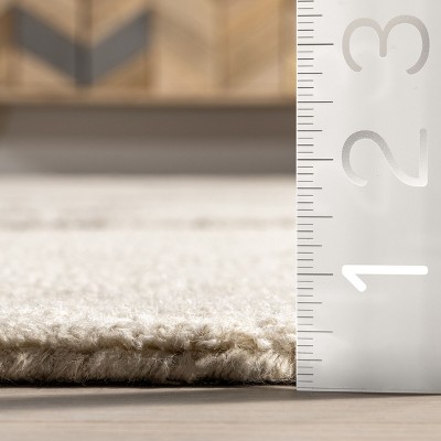 Handmade Cream Abstract Wool Tufted Rectangular Rug, 4' x 6'