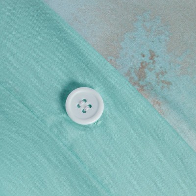 Cassiopeia Aqua Watercolor Tie Dye King/Cal King Duvet Cover Set