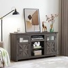 Bella Depot 60.23" Farmhouse TV Media Stand with Barn Design Cabinet - 2 of 4