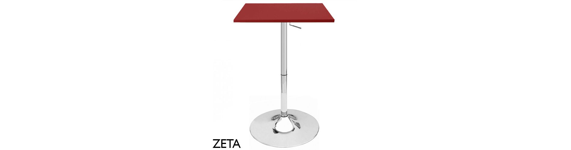 Zeta Contemporary Adjustable Bar Table - Cabernet Red