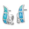 Black Bow Jewelry Created Blue Opal and CZ Twisted Post Earrings in Sterling Silver - 2 of 4