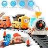 Electric Train Set with Smokes Light Sound Remote Magnetic Train Toys with Locomotive 3 Trucks Gifts for Kids Aged 3 4 5 6 Year Old - 3 of 4