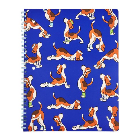 Lena + Liam 1 Subject Wide Rule Notebook Yoga Dogs: Spiral Soft Cover, 8.5x11 Inches, 80 Pages, Lined Paper - image 1 of 3