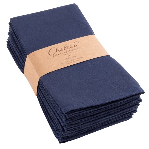 Chateau Easy-Care Cloth Dinner Napkins - Set of 12 Oversized (20 x 20  inches) - Gray