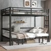 Queen Over Queen Metal Bunk Bed with Safety Rails - 2 of 4