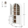 Resenkos Bookshelf, Bookcase Standing Shelf Unts,68" Bookshelf, 5-Tier Arched Storage Cabinet Display Bookcase,White - 2 of 4