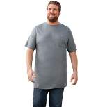 Boulder Creek by KingSize Men's Big & Tall  Heavyweight Longer-Length Pocket Crewneck T-Shirt - Big