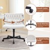 Modern Armless Criss Cross Office Desk Chair, 26" Wide Seat Chair, 300 lbs Weight Capacity, Swivel, Cross Leg Base, Teddy Plush Chair, Hard Floor - 2 of 4