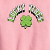 Boys' - Instant Message - St. Patrick's Day Lucky Vibes Graphic Long Sleeve Fleece Sweatshirt - 2 of 4