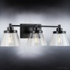 Urban Ambiance Luxury Traditional Bath Light 7.75''H x 24.5''W,  Midnight Black Finish,  Pawtucket Collection, UHP3997 - 4 of 4