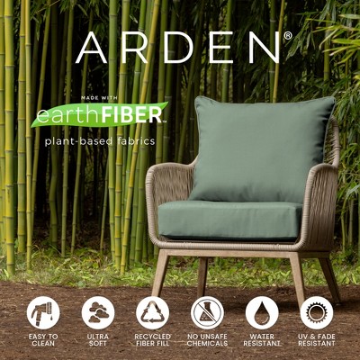 Stone Grey Dot Bamboo Viscose and Polyester Outdoor Deep Seat Cushion Set