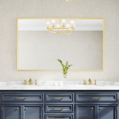 Rectangular Aluminum Framed Wall Bathroom Vanity Mirror