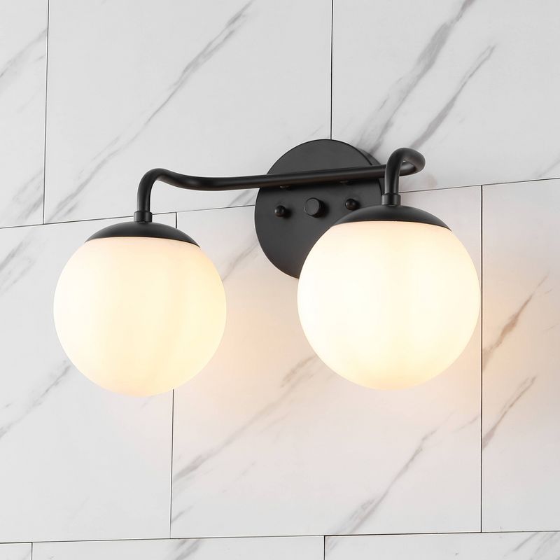 Louis Parisian Globe Metal/Frosted Glass Modern Contemporary LED Vanity Light - JONATHAN Y, 2 of 13