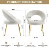 Mshliw Set of 1 Teddy Fabric Dining Chair with Curved Backrest, Foam Cushion and Metal Legs, Upholstered Accent Side Chair for Dining Room - 4 of 4