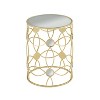 CAVINAS Round Side Table, Modern Coffee Table 19.9" Nightstand with Metal Frame and Wooden Tabletop for Bederoom and Living Room - 3 of 4