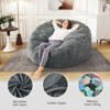 Itopfox Giant Convertible Bean Bag Chair to Bed - Micro Fiber Cover with Furniture Foam Filler Floor Couch Sofa for Bedroom, Dorm Room Full Charcoal - 4 of 4