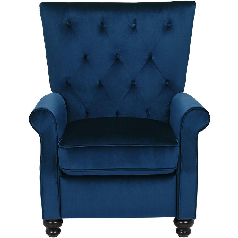 Studio 55D Bryce Blue Recliner Chair Modern Armchair Comfortable Push Manual Reclining Footrest Tufted Back for Bedroom Living Room Reading Home Relax, 5 of 10
