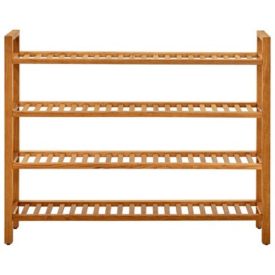 vidaXL Shoe Rack Shoe Storage Organizer Shoe Shelf for Closet Solid Oak Wood - 39.4" 31.5"